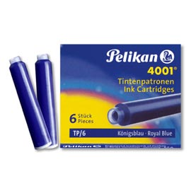 Scatola 6 cartucce inchiostro tp/6 turchese pelikan 4001