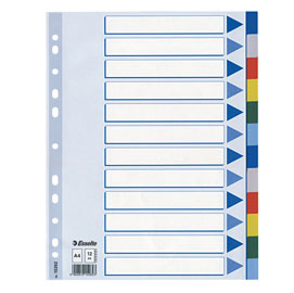 Separatore neutro in ppl 12 tasti colorati f.to a4 esselte