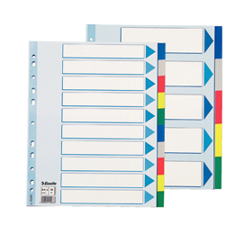 Separatore neutro in ppl 10 tasti colorati f.to a4 maxi 24,5x29,7cm esselte