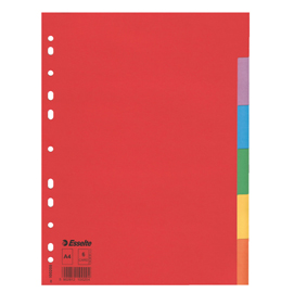 Separatore economy in cartoncino 160gr colorato 6 tasti a4 esselte