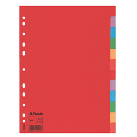 Separatore economy in cartoncino 160gr colorato 12 tasti a4 esselte