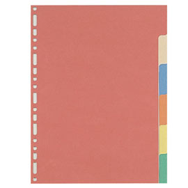 Separatore 21x29,7 6tasti cartoncino colorato 240gr favorit