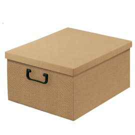 Scatola c/coperchio tutto a posto c/manici l40xp46xh23cm onda avana
