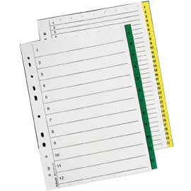 Separatore numerico 1-31 tasti gialli 22,5x29,7cm esselte