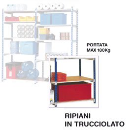 Set 5 ripiani in legno 100x35cm per scaffale paperflow