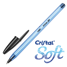 Scatola 50 penna sfera cristal® soft 1,2mm nero bic®