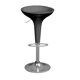 Sgabello bar in abs e acciaio h55/78cm nero