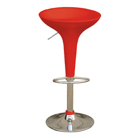 Sgabello bar in abs e acciaio h55/78cm rosso