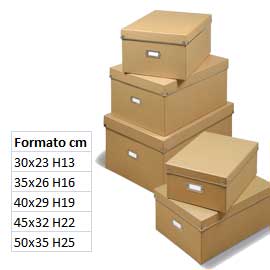Set 5 scatole cartone havana con angoli rinforzati niji