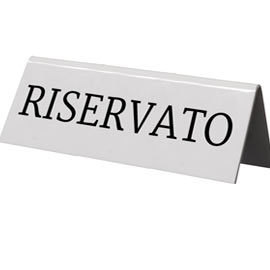 Set 5 'riservato' per i tavoli securit