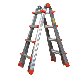 Scala telescopica alluminio 8+8 gradini squadra