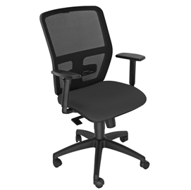 Seduta operativa ergonomica kemper a nero c/bracc.reg.