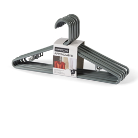 Set 8 appendini in plastica grigio cenere zeta
