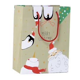 Shopper regalo happy christmas 23x30x10cm kartos