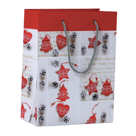 Shopper regalo shabby chic christmas 23x30x10cm kartos