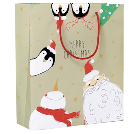 Shopper regalo happy christmas 30x36x12cm kartos
