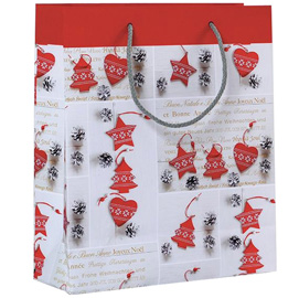 Shopper regalo shabby chic christmas 30x36x12cm kartos
