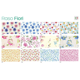 Scatola 100fg carta regalo raso fiori 70x100cm sadoch