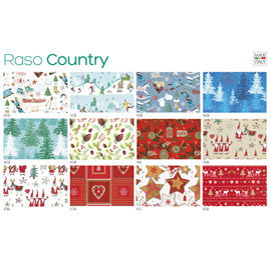 Scatola 100fg carta regalo raso country natale 70x100cm sadoch