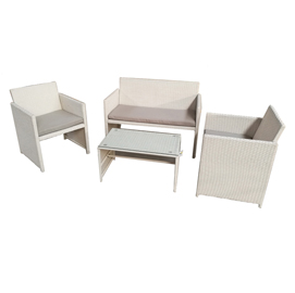 Salotto valencia - nero/bianco - garden friend - set 4 elementi
