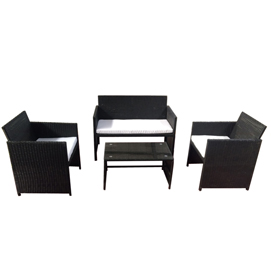 Salotto valencia - bianco/grigio - garden friend - set 4 elementi
