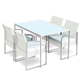 Set pranzo bilbao - bianco/grigio - garden friend - set 5 elementi