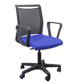 Sedia home / office smart light - schienale in rete - nero / blu - senza braccioli - unisit