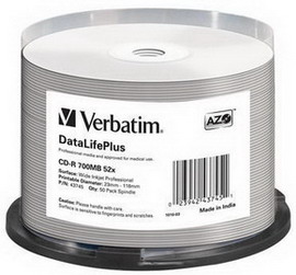 Scatola 50 cd-r bulk datalifeplus spind. 1x-52x 700mb stamp.wide inkjet photo