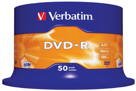 Scatola 50 dvd-r spindle 16x 4.7gb 1 matt silver