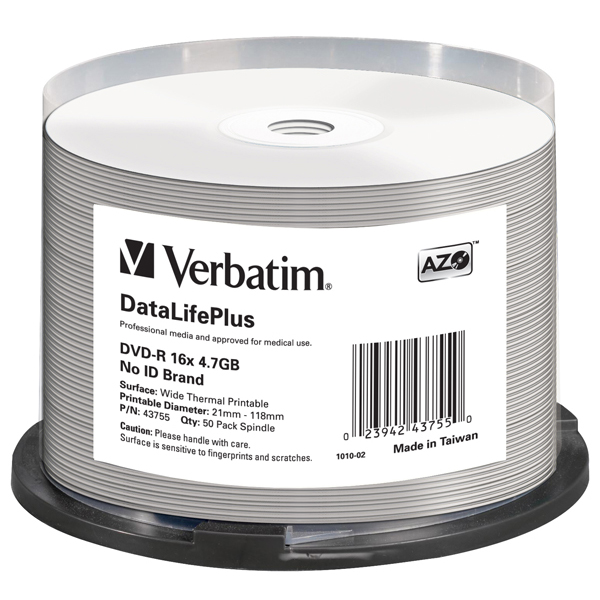 Scatola 50 professional wide thermal printable no id 16 4.7gb / 120'