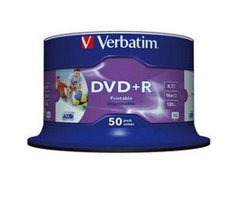 Scatola 50 dvd+r 4.7gb / 120' stampabile wide print no id nr. Spindle