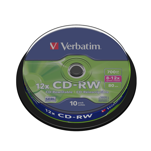 Scatola 10 cd-rw datalifeplus 8x-10x 700mb serigrafato pack spindle