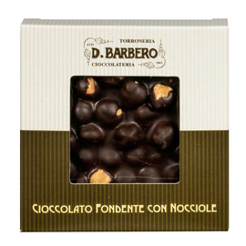Tavoletta di cioccolato con nocciole -  fondente - 120gr - barbero