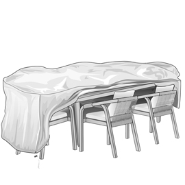 Telo di copertura special - per tavolo e sedie - 110 x 240 x 80 cm - pu - verdemax