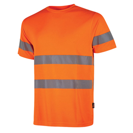T-shirt alta visibilità mizar - taglia m - arancio fluo - u-power - conf. 3 pezzi