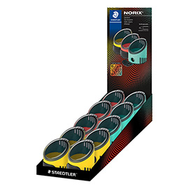 Temperamatite norix® tub - 1 foro - c/contenitore - colori assortiti - staedtler