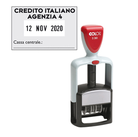 Timbro office s360 datario personalizzabile autoinchiostrante 30x45mm colop