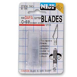 Tubetto 5 lame ricambio per cutter hobby knife art.b-56