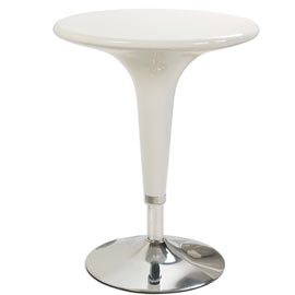 Tavolo bar Ø60cm in abs e acciaio h72/92cm bianco