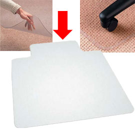 Tappeto chair mat salvapavimenti 90x120cm in vinile velcoc