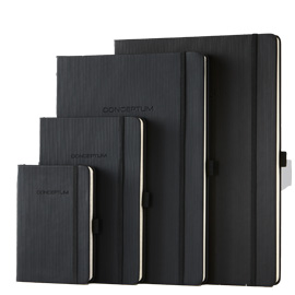 Taccuino a5 a righe nero 194pag. Hardcover conceptum pure sigel