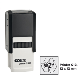 Timbro printer q12 12mm quadrato autoinchiostrante colop
