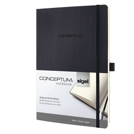 Taccuino a4 a righe nero 194pag. Softcover softwave conceptum pure sigel