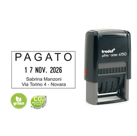 Timbro printy 4750 datario 41x24mm personaliz.autoinch. Trodat