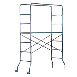 Trabattello in acciaio zinc. 130x60cm - h188cm trio