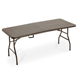 Tavolo pieghevole - in hdpe - 74 x 76 x 183 cm - noce - garden friend