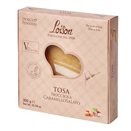 Torta tosa - nocciola e caramello salato - 300 gr - loison