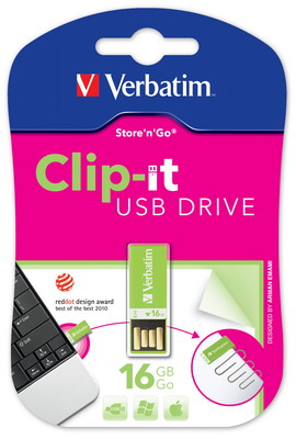 Usb 2.0 store 'n' go clip-it usb drive 16gb blue