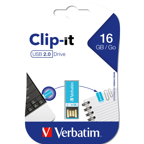 Usb 2.0 store 'n' go clip-it usb drive 16gb