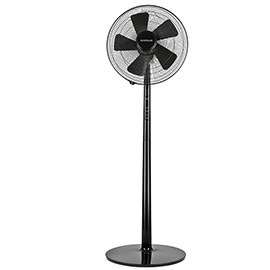Ventilatore da terra total black remote - con piantana -  45 w - pala diametro 40 cm - nero - g3 ferrari